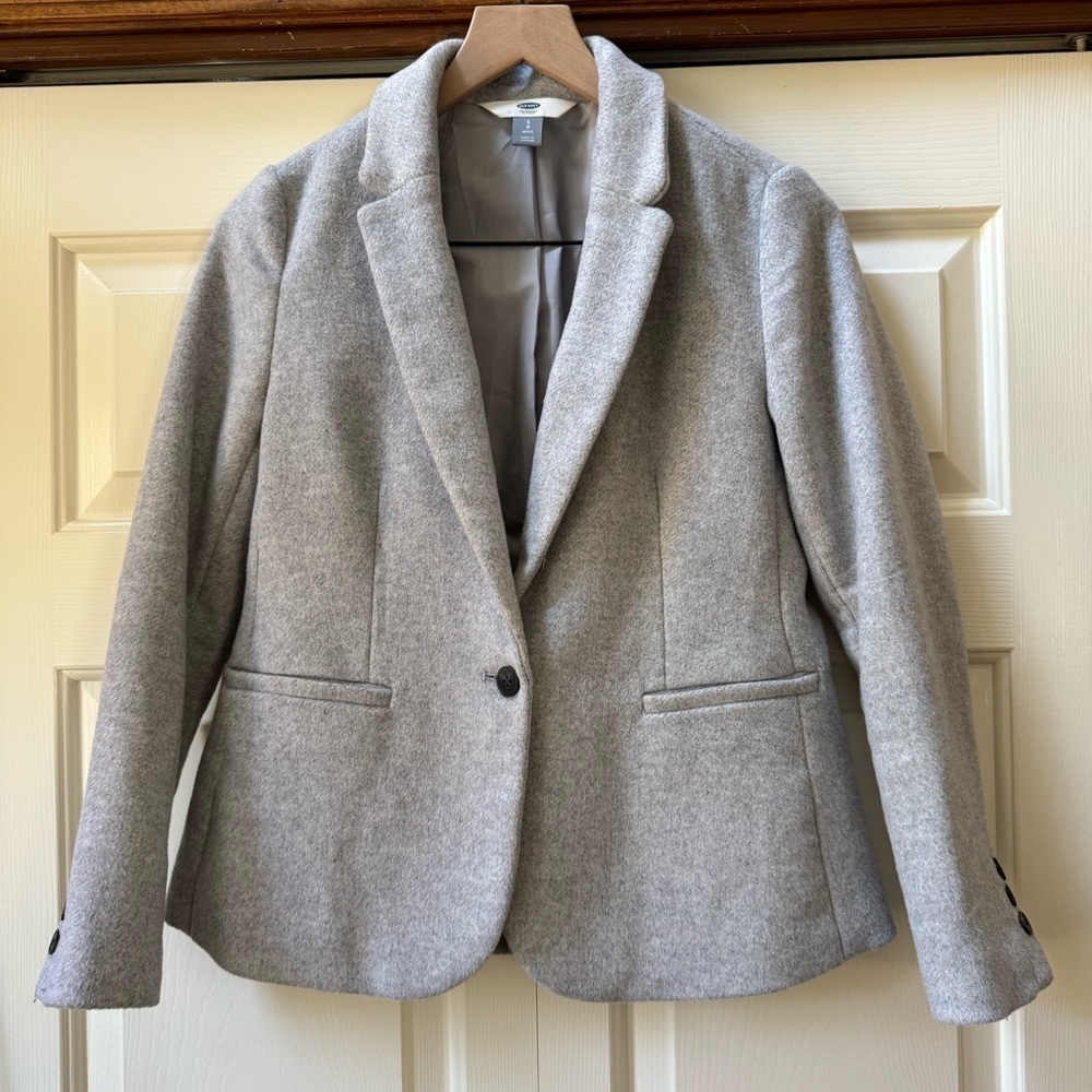 Old Navy Wool Blend One Button Blazer Jacket Women’s size Small